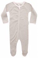 organic zip onesie pink mini-stripe