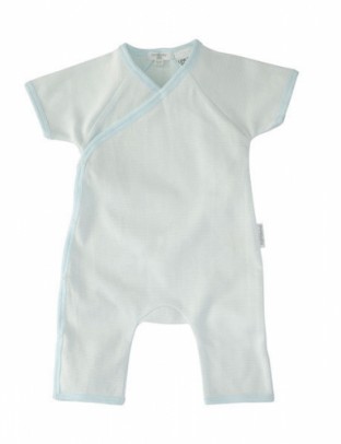 Pure Baby Kimono Growsuit - Pale Blue Stripe