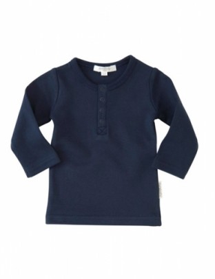 Pure Baby Long Sleeve Henley -Navy