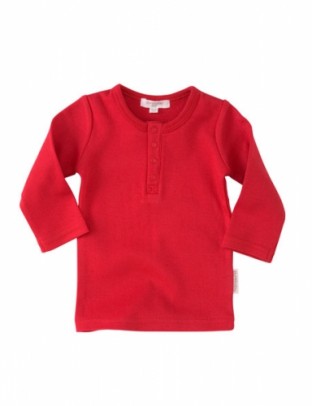 Pure Baby Long Sleeve Henley - Red