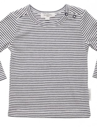 Pure Baby Long Sleeve Top - Navy Mini Stripe