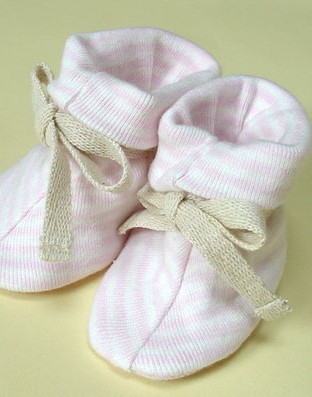 Sckoon Organic ZEN Cotton Booties - Pink Stripe